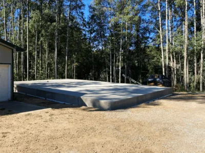 Cured foundation slab