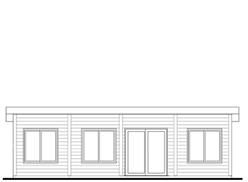 Preview of 32x16 flat roof cabin floor plan